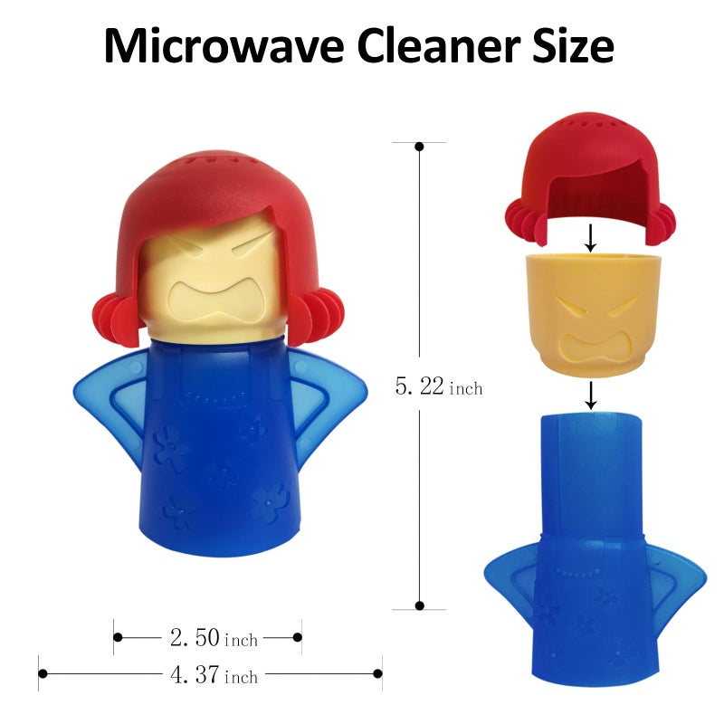 NGT new guide steps Microwave Cleaner Microwave Oven Cleaner High Temperature Steam Cleaning Equipment Tool Fridge Deodorized Easily Crud Steam Cleans Add Vinegar and Water Angry Mama (Blue) - Image 5